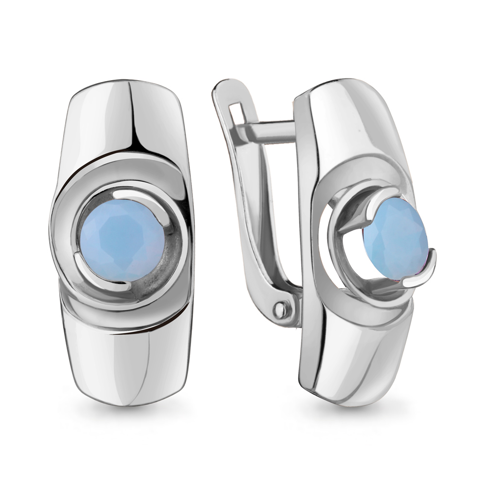

Серьги из серебра с халцедоном искусственным Aquamarine Aquamarine 47599605_925_р, 47599605_925_р