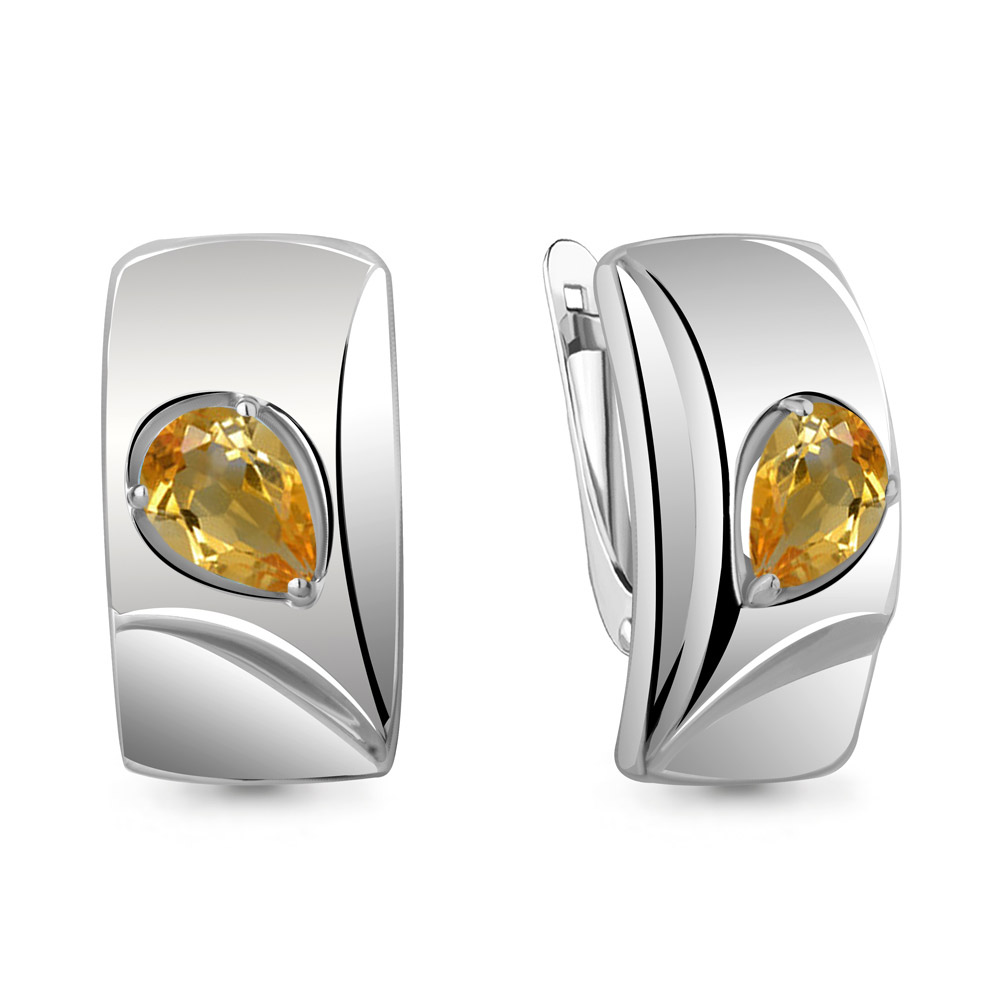 

Серьги из серебра с цитрином Aquamarine Aquamarine 4759806_925_р, 4759806_925_р