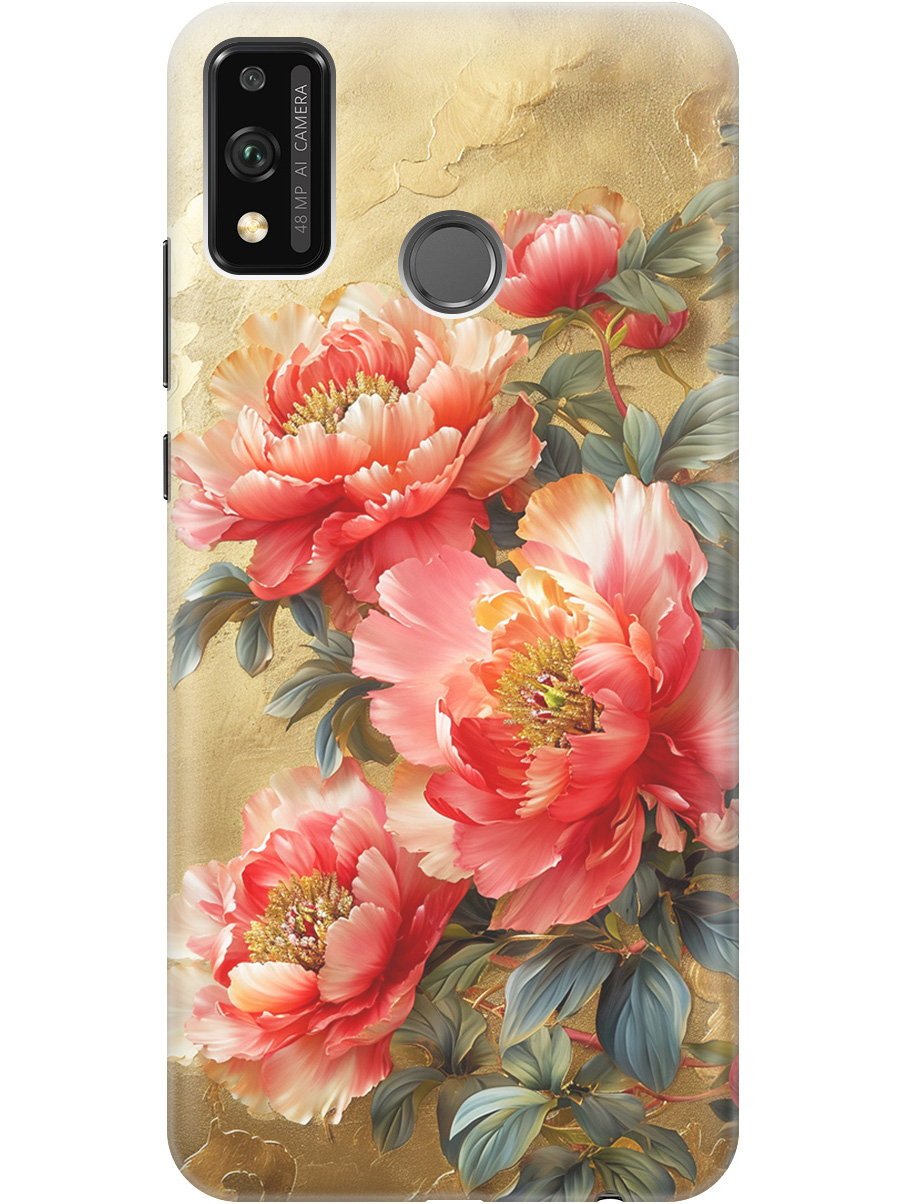

Силиконовый чехол на Honor 9X Lite с принтом "Винтажные пионы", Прозрачный;зеленый;золотистый;красный, 723565423