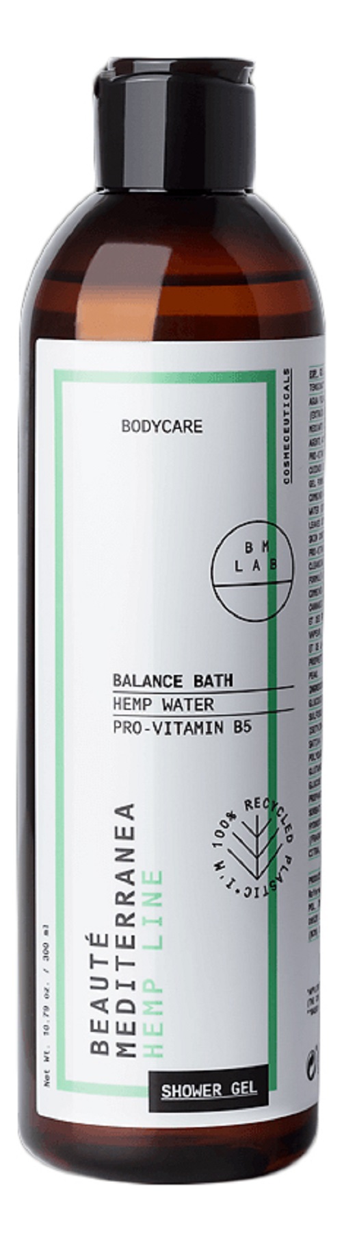 Гель для душа Beaute Mediterranea Hemp Line Balance Bath Shower Gel 300мл омега 3 лимон balance group life с витамином д 600 100 мл