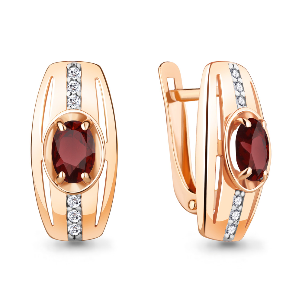 

Серьги из серебра с гранатом Aquamarine Aquamarine 4759503А_925_з, 4759503А_925_з