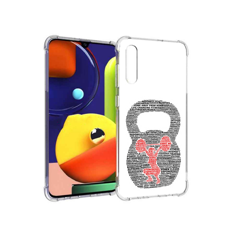 

Чехол MyPads Tocco для Samsung Galaxy A70 бодибилдинг гиря из слов (PT128584.546.232), Прозрачный, Tocco