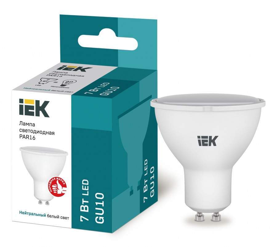 Лампа светодиодная IEK GU10 7W 4000K арт. 613425 - (10 шт.)