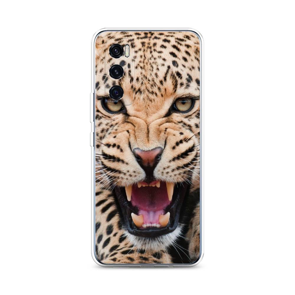 

Чехол на Vivo V20 SE "Леопард 3d", Бежевый;черный, 263550-6