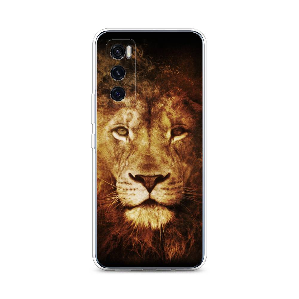 

Чехол на Vivo V20 SE "Лев", Черный;коричневый;желтый, 263550-6