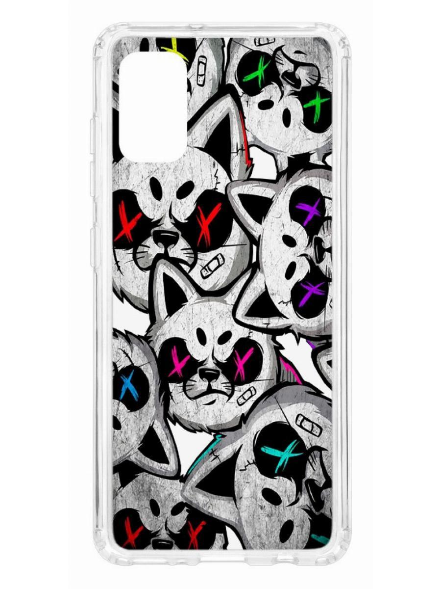 Чехол на Samsung Galaxy A41 Kruche Print Angry Cats