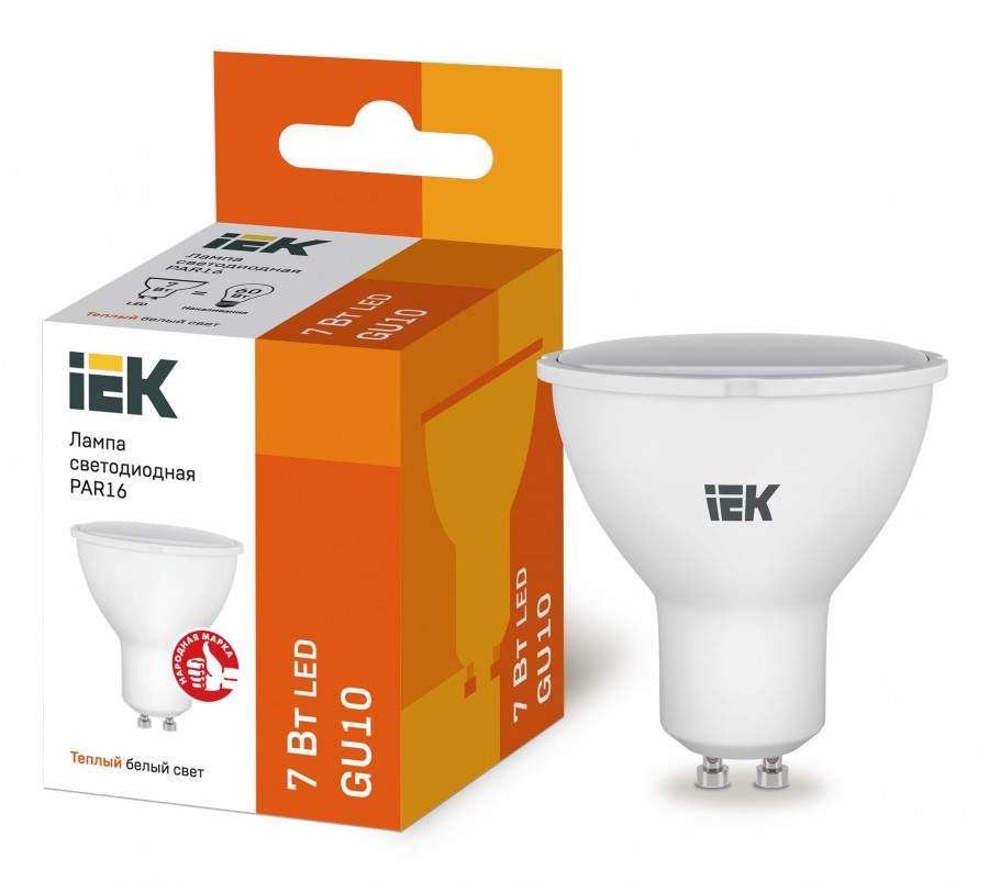 

Лампа светодиодная IEK GU10 7W 3000K арт. 613424 - (10 шт.)