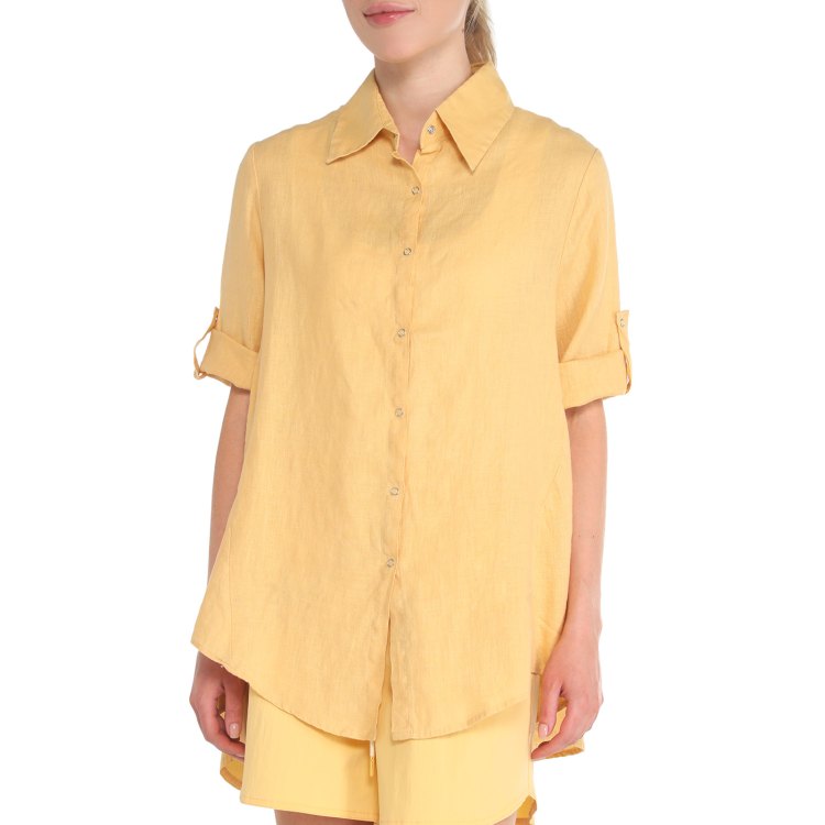 

Рубашка женская Maison David MLY2116 желтая XS, Желтый, MLY2116