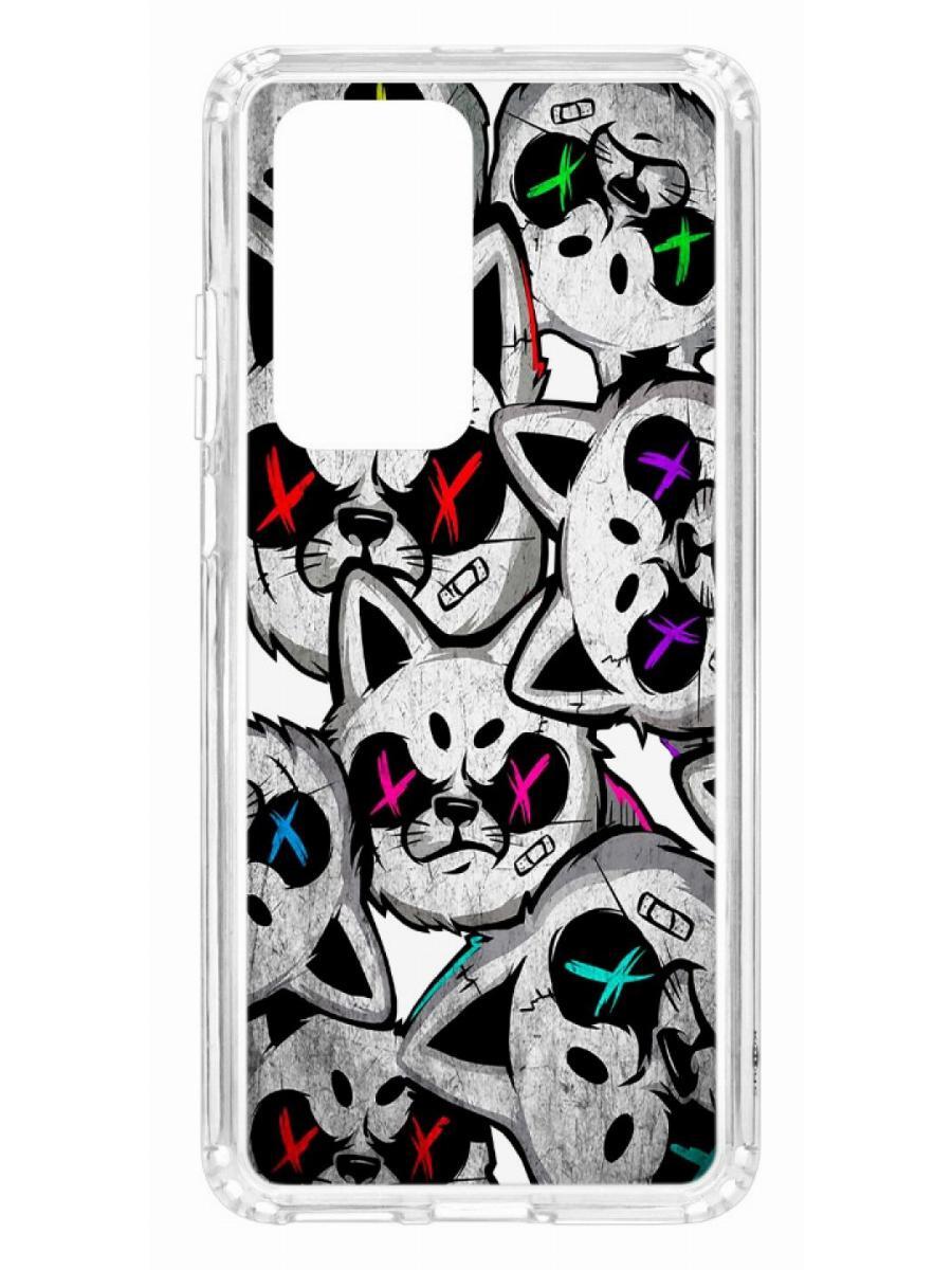 

Чехол на Huawei P40 Pro Kruche Print Angry Cats