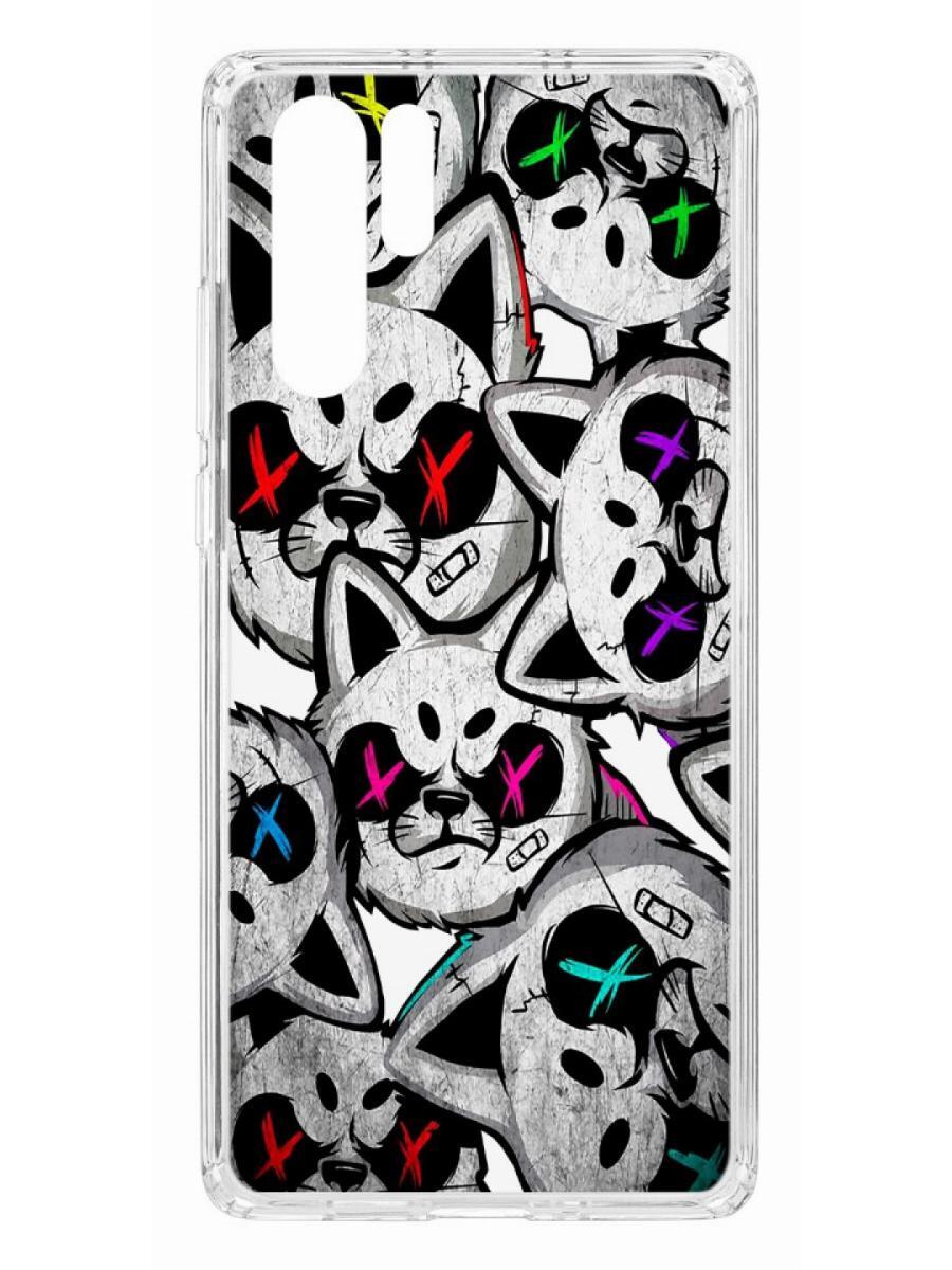 

Чехол на Huawei P30 Pro Kruche Print Angry Cats