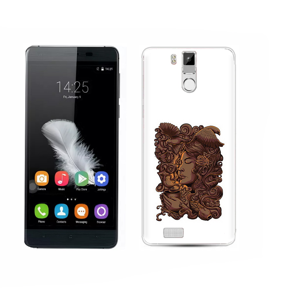 

Чехол MyPads Tocco для Oukitel K6000 Pro девушка с длинными волосами абстракция, Прозрачный, Tocco