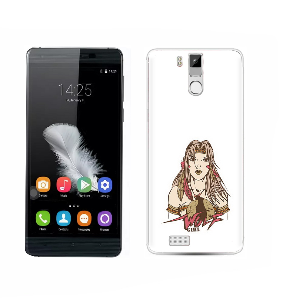 

Чехол MyPads Tocco для Oukitel K6000 Pro девушка волк, Прозрачный, Tocco