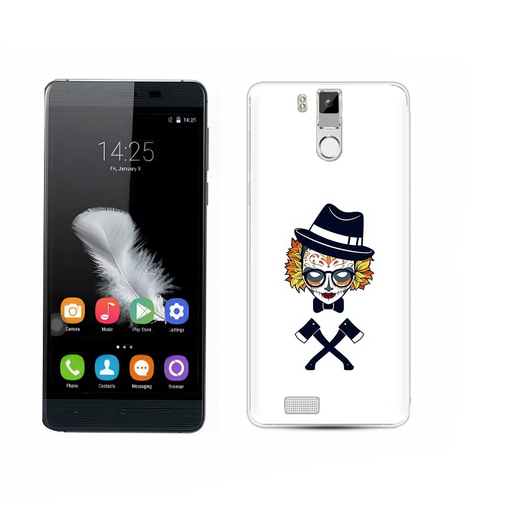

Чехол MyPads Tocco для Oukitel K6000 Pro девушка в маске с топорами рисунок, Прозрачный, Tocco