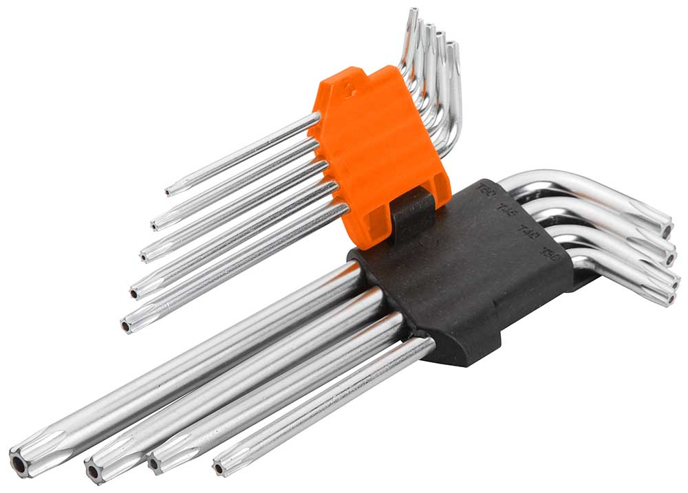 Набор шестигранных ключей TORX WOKIN с отверстием, 9 штук (207809) набор металлических трубочек ice 4 шт 21 см с ершиком