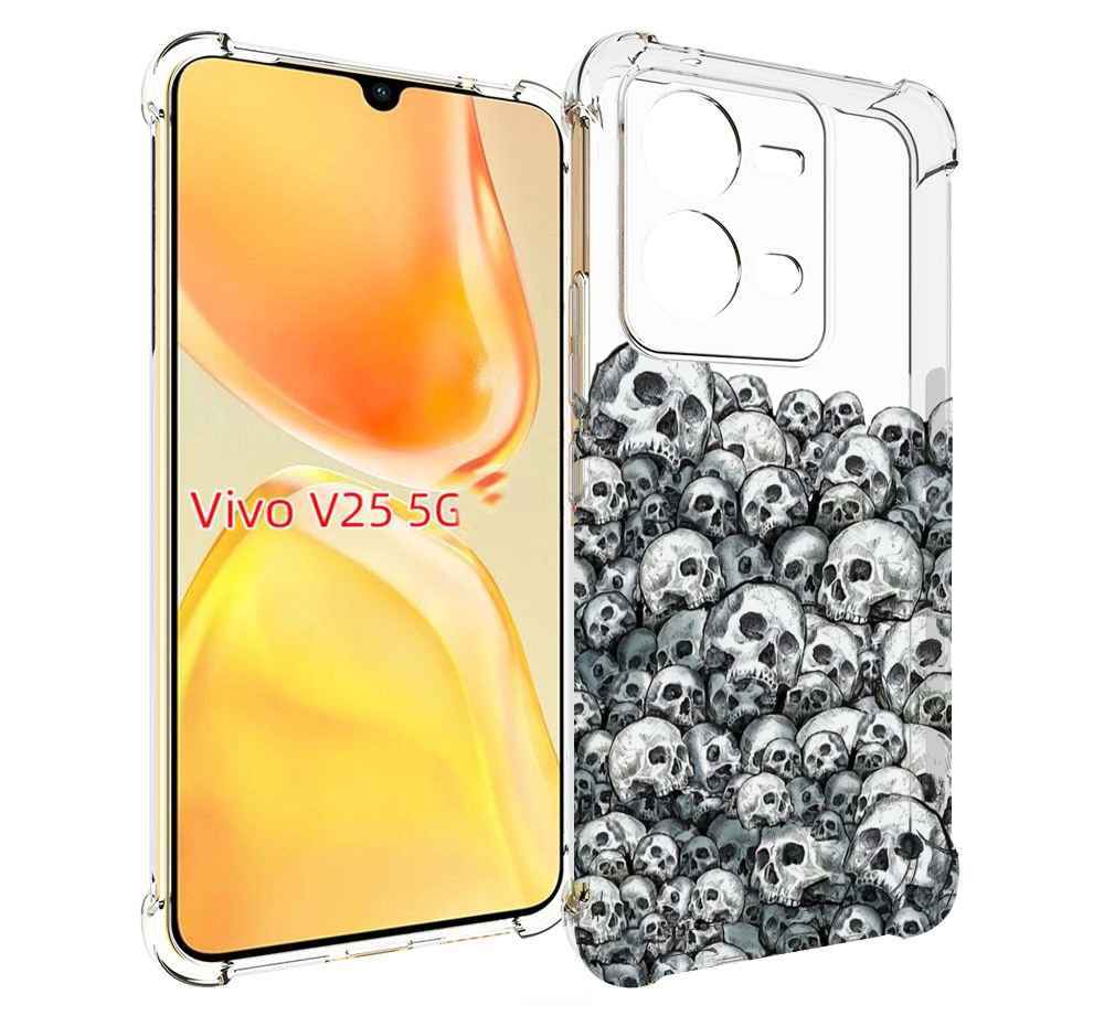 

Чехол MyPads гора из черепов для Vivo V25 5G / V25e, Прозрачный, Tocco