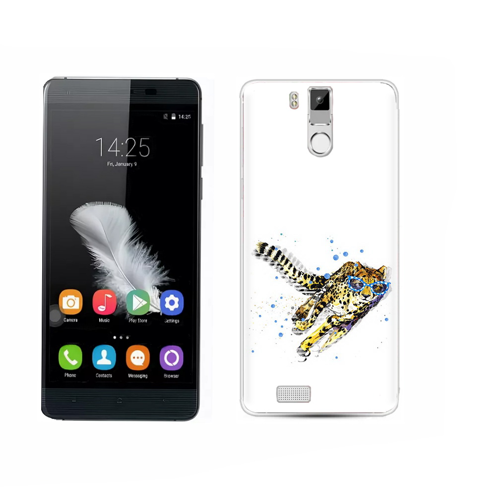 

Чехол MyPads Tocco для Oukitel K6000 Pro гепард в очках, Прозрачный, Tocco