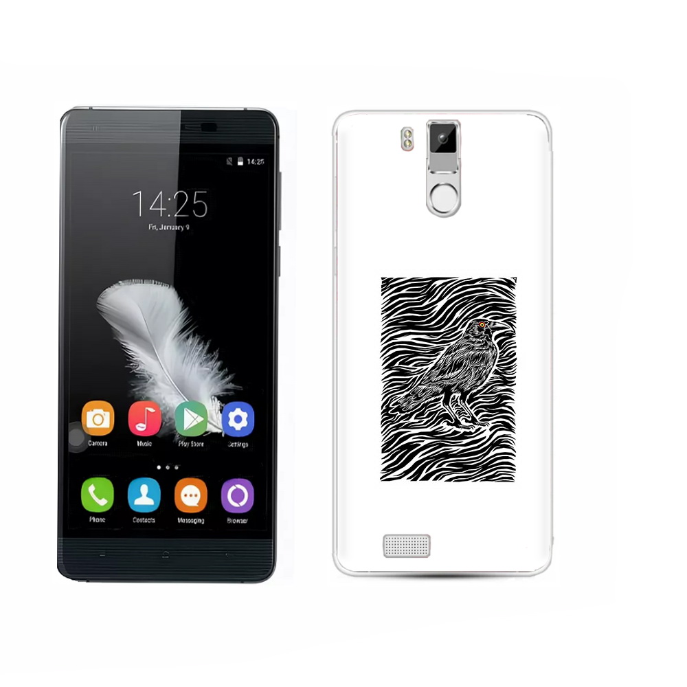 

Чехол MyPads Tocco для Oukitel K6000 Pro ворон в абстракции, Прозрачный, Tocco