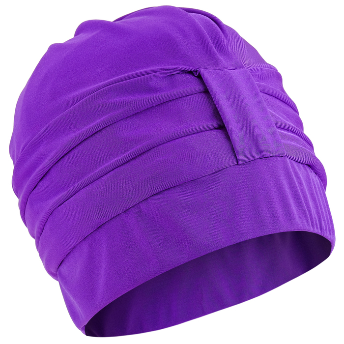 фото Шапочка для плавания 1406 объемная с подкладом, фиолетовая nobrand