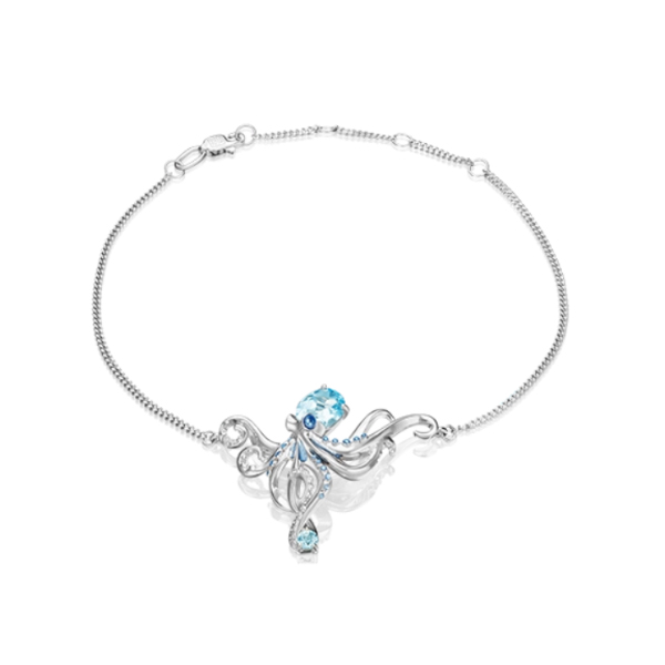 Браслет из серебра с топазом р. 21 PLATINA jewelry 05-0685-00-201-0200-69