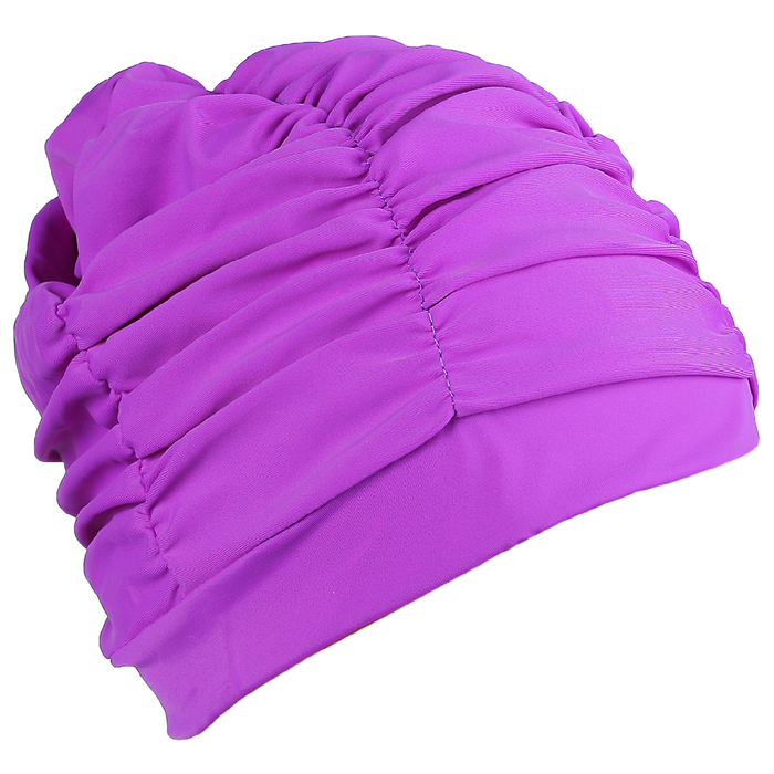 фото Шапочка для плавания объемная с подкладом, лайкра, цвет фиолетовый nobrand