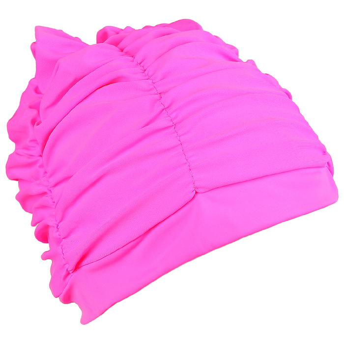 фото Шапочка для плавания объемная с подкладом, лайкра, цвет розовый nobrand