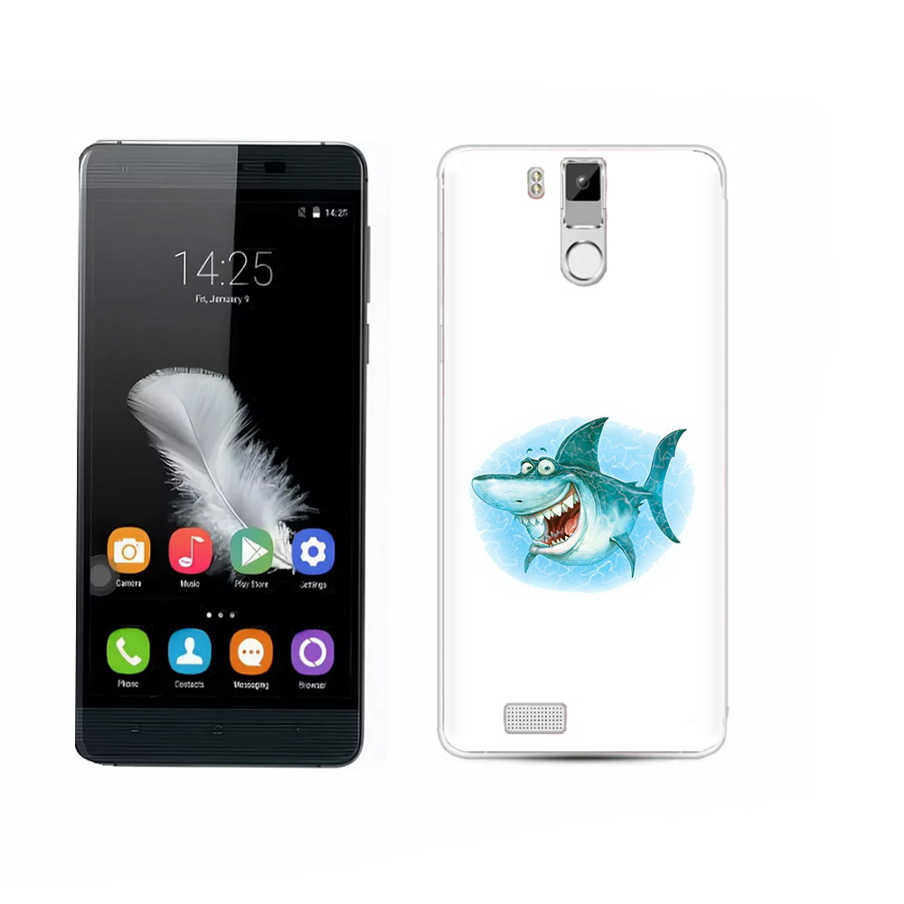 

Чехол MyPads Tocco для Oukitel K6000 Pro веселая акула, Прозрачный, Tocco