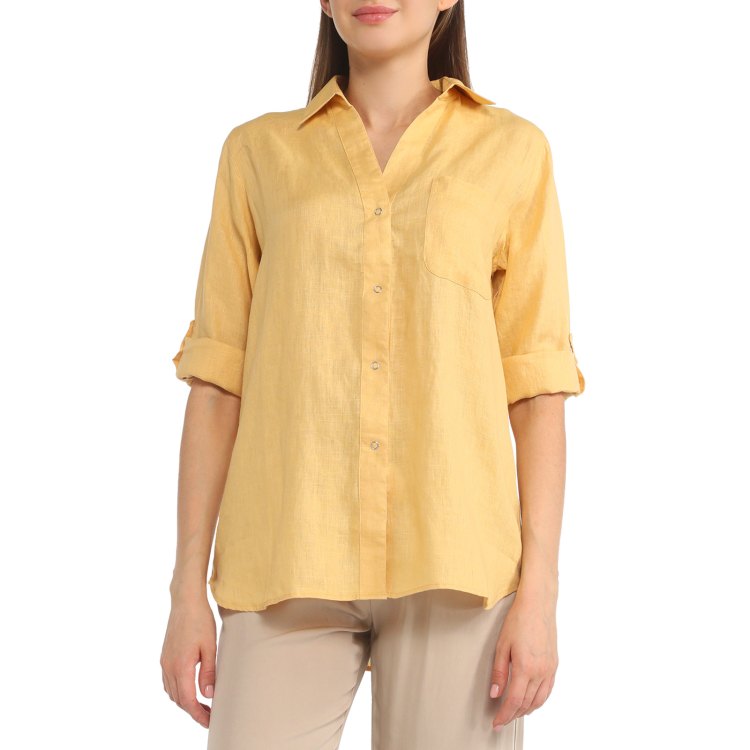 

Рубашка женская Maison David MLY2119 желтая XS, Желтый, MLY2119