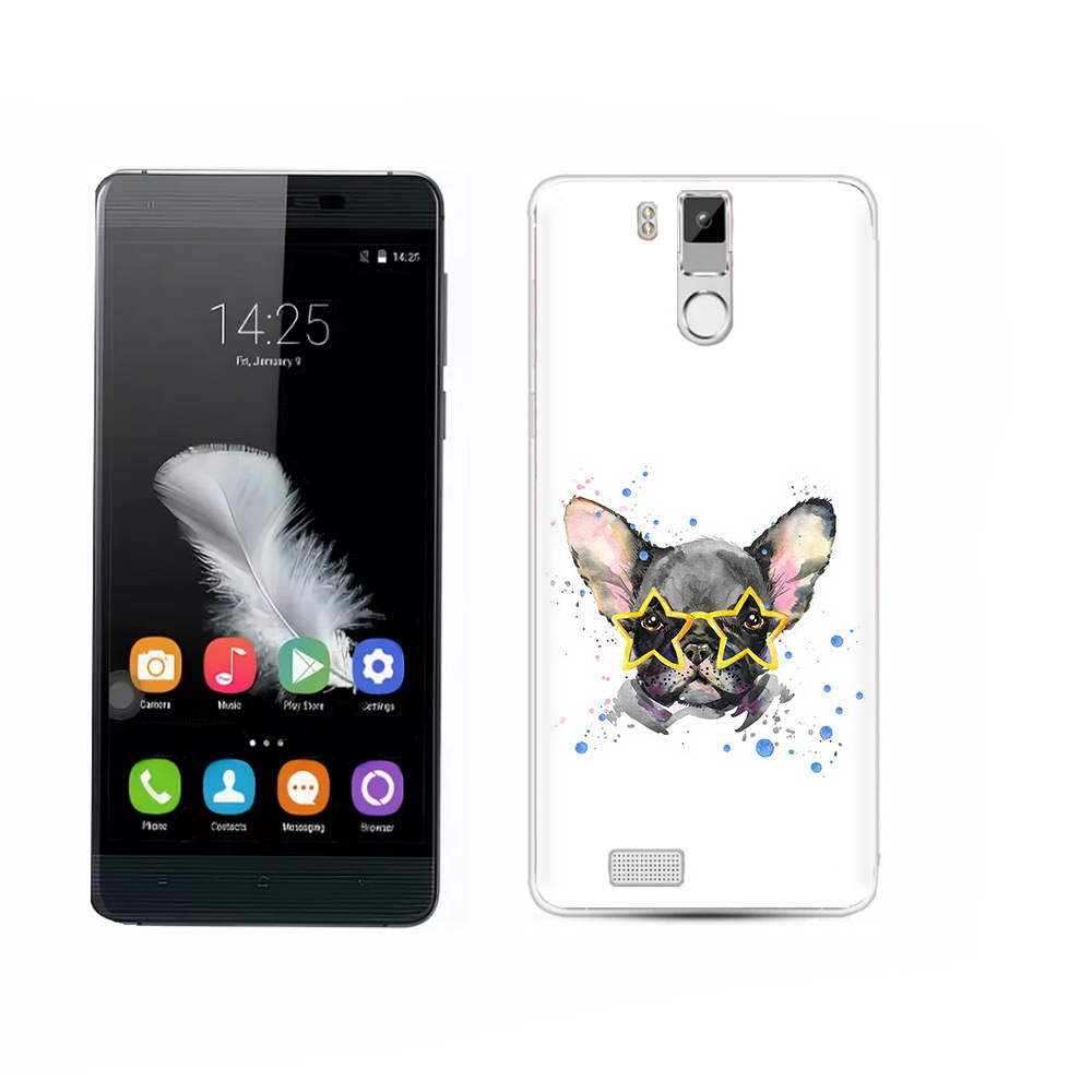 

Чехол MyPads Tocco для Oukitel K6000 Pro буля в очках, Прозрачный, Tocco