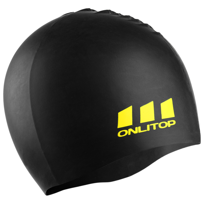 Шапочка для плавания Onlitop, силикон, цвет черный, обхват 54-60 см