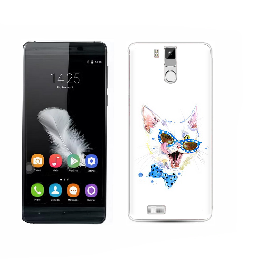 

Чехол MyPads Tocco для Oukitel K6000 Pro белый кот, Прозрачный, Tocco