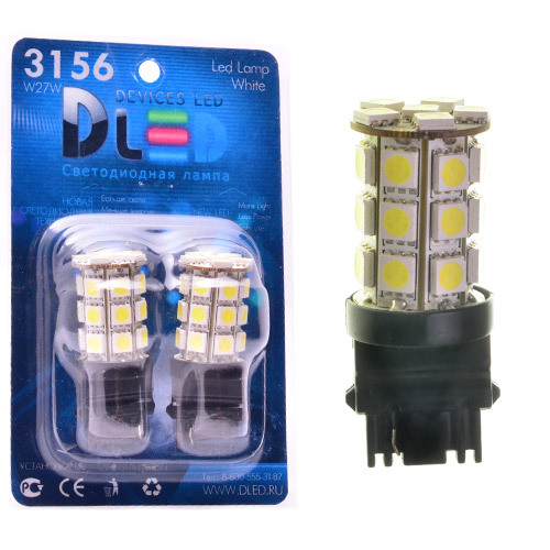 

Светодиодная автомобильная лампа P27W - T25 - 3156 - 27 SMD 5050 (Комплект 2 лампы.), P27W - T25 - 3156 - 27 SMD 5050