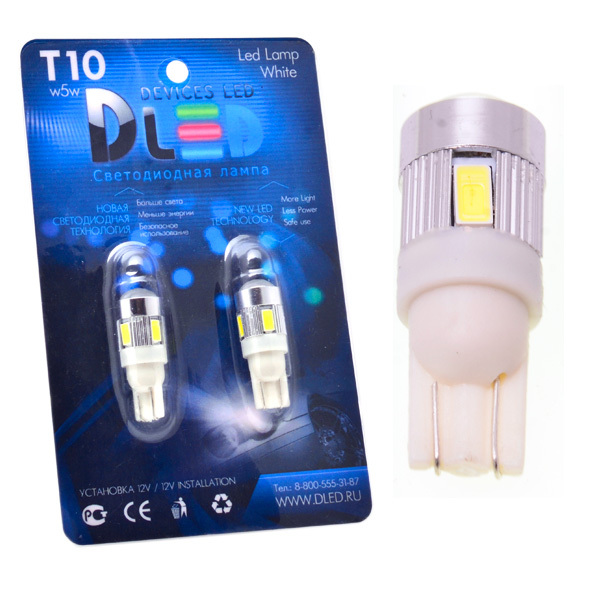 

Светодиодная автомобильная лампа T10 - W5W - 4 SMD 5630 + СREE + Линза (Комплект 2 лампы.), T10 - W5W - 4 SMD 5630 + СREE + Линза