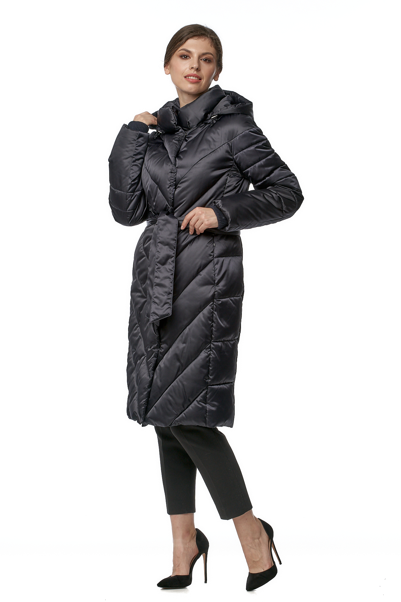 

Пальто женское МОСМЕХА 8018778 синее 44 RU, 8018778