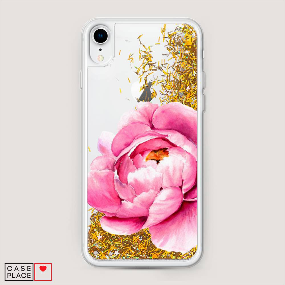 

Жидкий чехол с блестками "Прекрасный пион" на Apple iPhone XR (10R), 12090-1