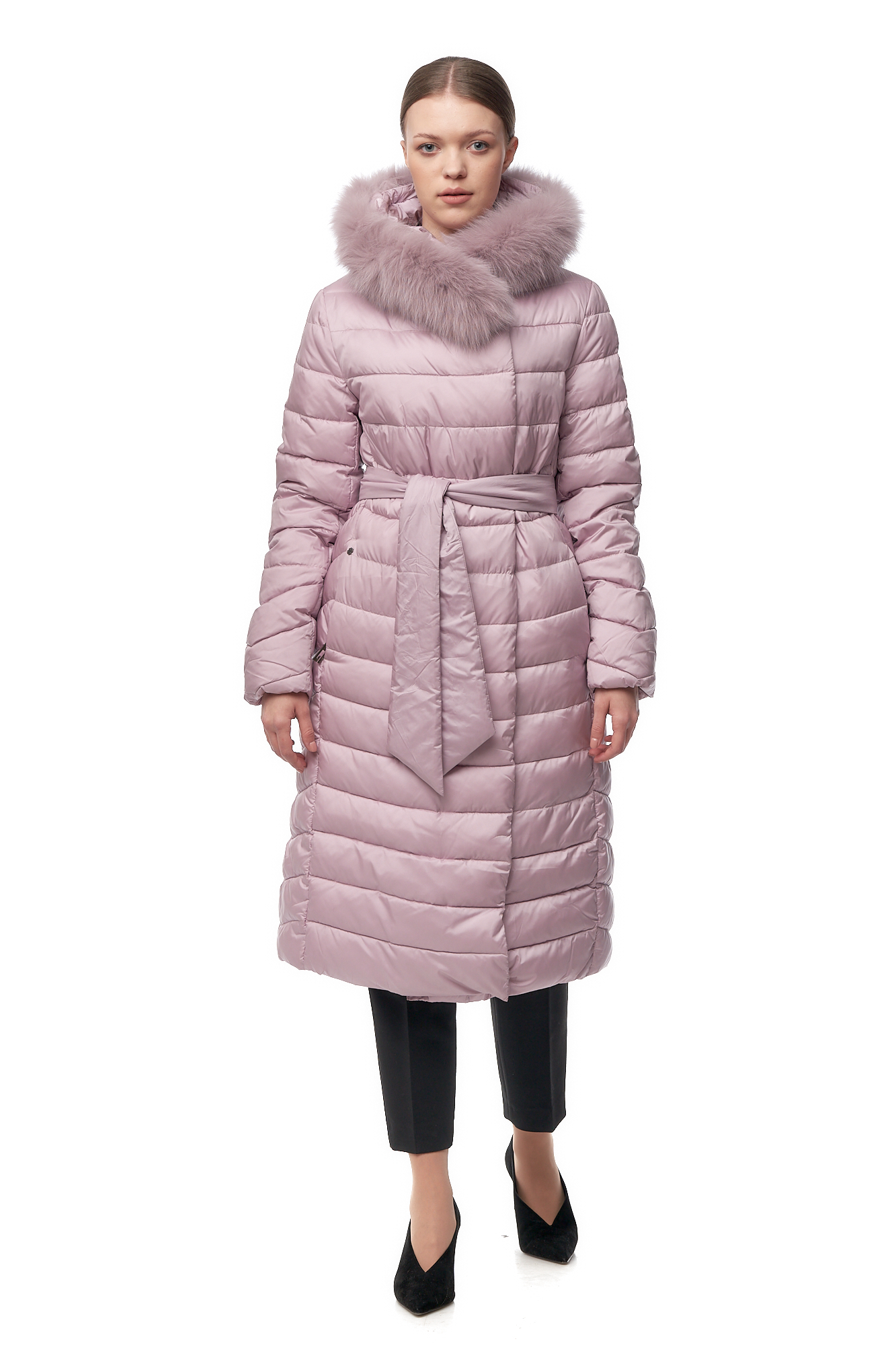 

Пуховик женский МОСМЕХА 8014526 розовый 50 RU, 8014526