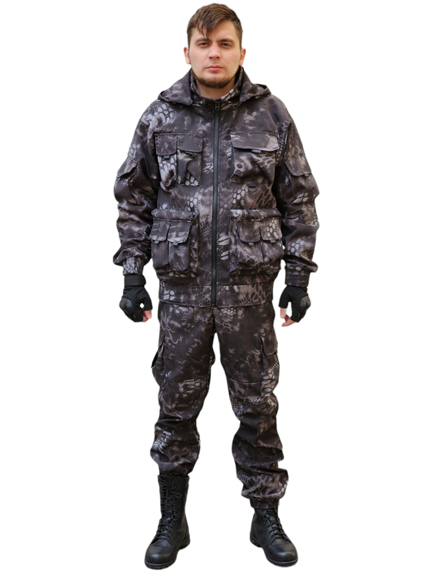 Летний мужской камуфляжный костюм, рип-стоп, питон 52-54/176-178
