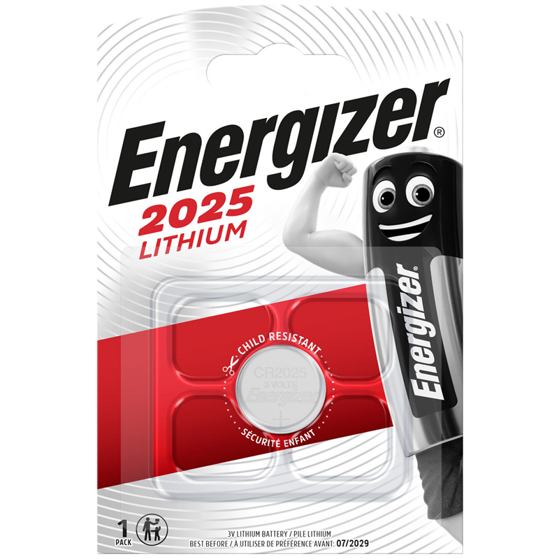 

Батарейка Energizer CR2025 3V литиевая, 1BL (арт. 315044)