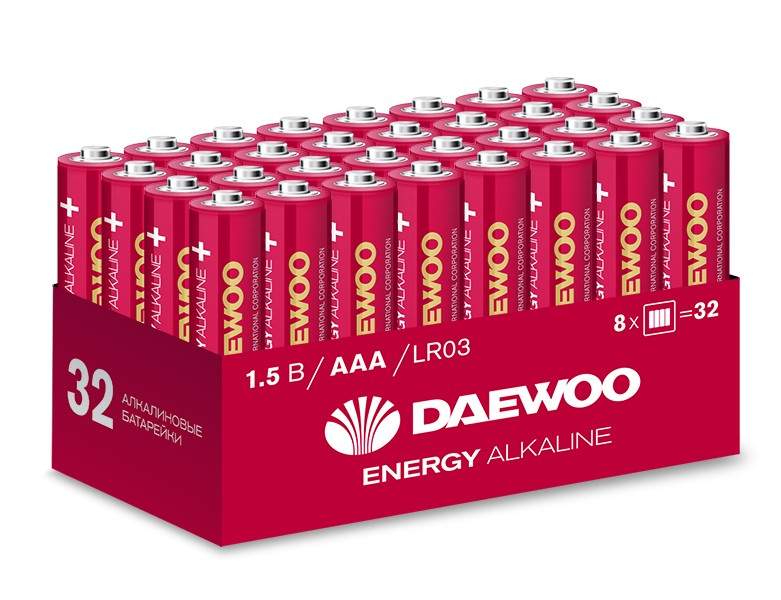 Элемент питания Daewoo Energy Alkaline LR03/286 pack-32 (арт. 763090) 600008837136