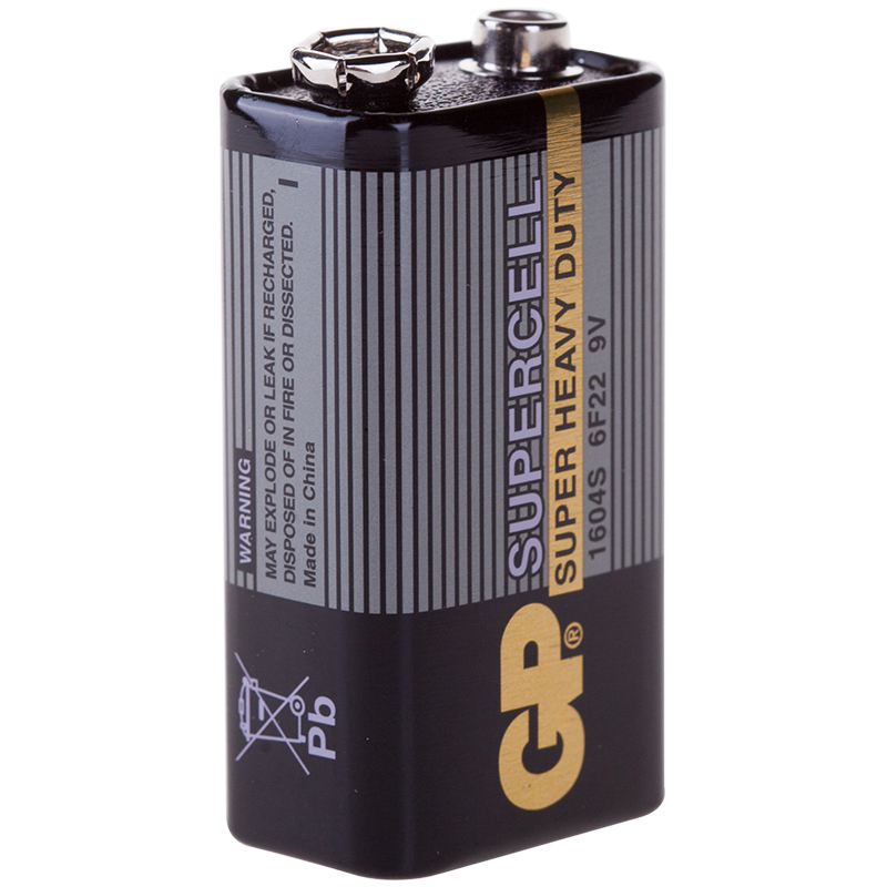 батарейка gp batteries 6f22 1 шт Батарейка GP Supercell MN1604 (6F22) Крона, солевая, OS1 (арт. 168550)