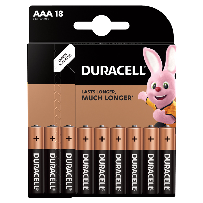 фото Батарейка duracell basic aaa (lr03) алкалиновая, 18bl (арт. 239288)