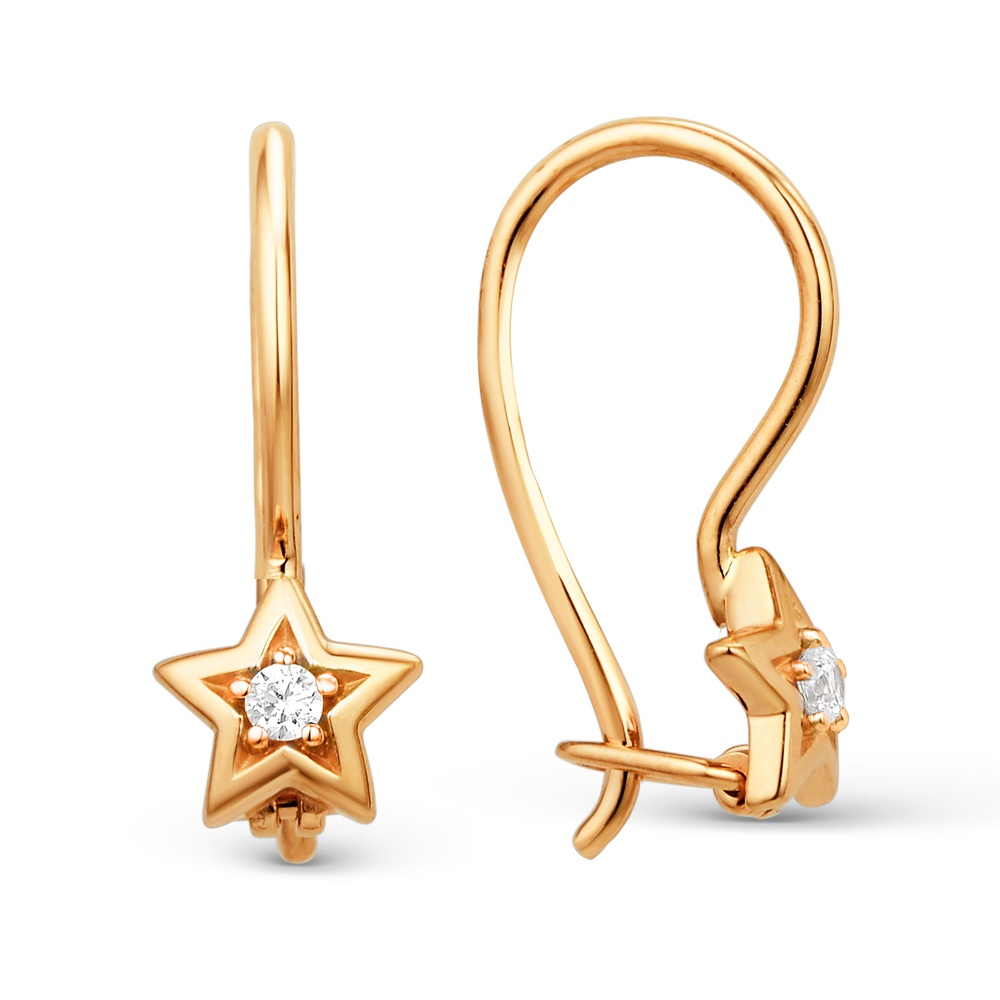 

Серьги из золота 585Gold 602002036, фианит, 602002036