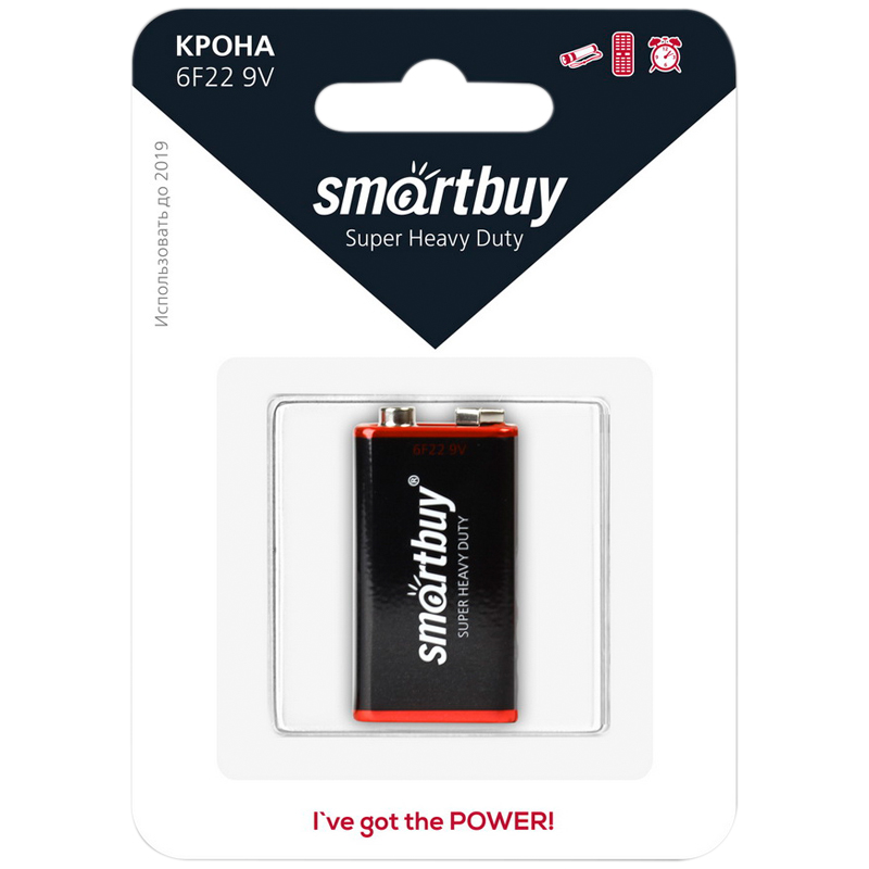 

Батарейка SmartBuy MN1604 (6F22) солевая, BC1 Крона (арт. 257860)
