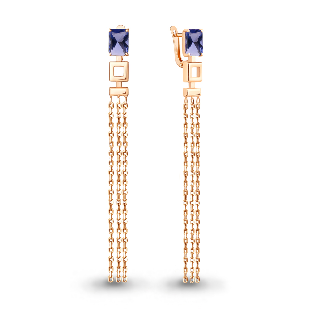 

Серьги из серебра с танзанитом искусственным Aquamarine Aquamarine 47587603_925_з, 47587603_925_з