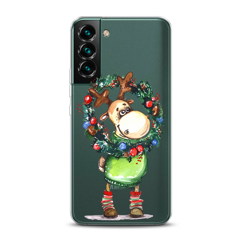 

Чехол на Samsung Galaxy S22 "Олень с новогодним венком", 2103850-4