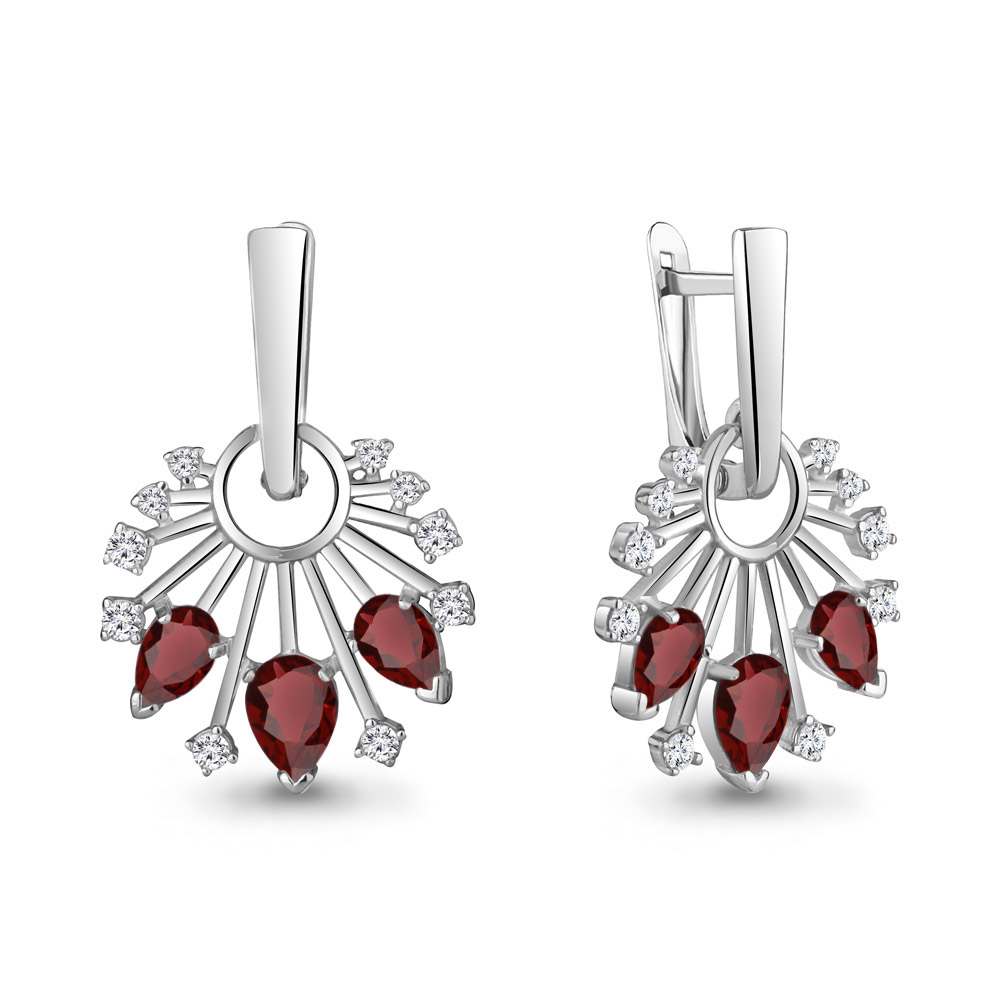 

Серьги из серебра с гранатом Aquamarine Aquamarine 4758203А_925_р, 4758203А_925_р