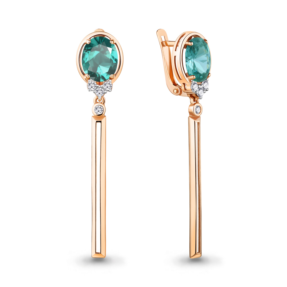 

Серьги из серебра с фианитом Aquamarine Aquamarine 4758188А_925_з, 4758188А_925_з