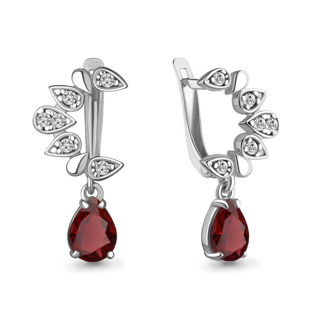 

Серьги из серебра с гранатом Aquamarine Aquamarine 4758003А_925_р, 4758003А_925_р