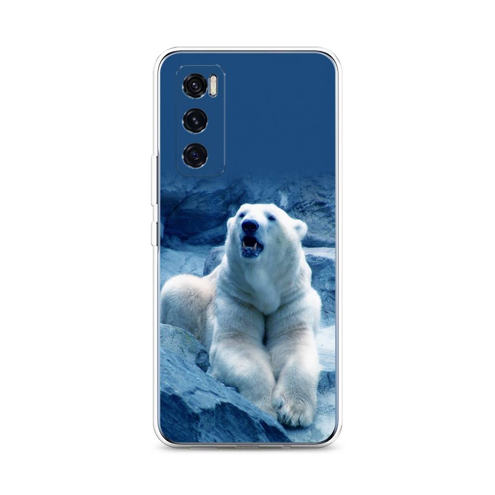 

Чехол на Vivo V20 SE "Белый медведь", Голубой;белый, 263550-1