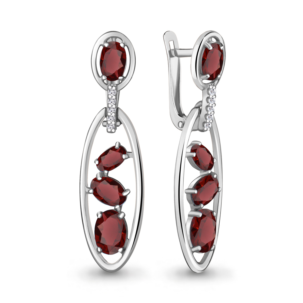 

Серьги из серебра с гранатом Aquamarine Aquamarine 4757903А_925_р, 4757903А_925_р
