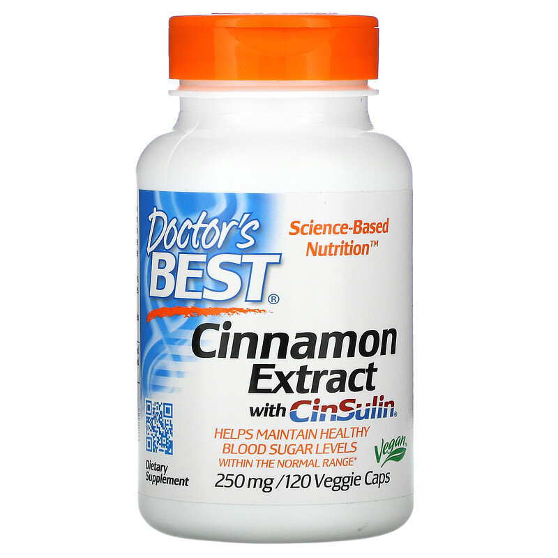 Купить Doctor's Best Cinnamon Extract with CinSulin капсулы 250 мг 120 шт.
